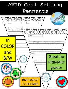 Preview of AVID goals pennants for primary grades ( Elementary )