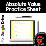 FREE Absolute Value 6th Grade Digital Practice Sheets in G