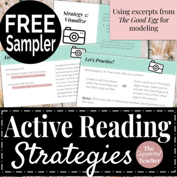 Preview of FREE Active Reading Comprehension Strategies  - FREE SAMPLER 