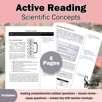Preview of Scientific Concepts FREE Active Reading Comprehension Passage | Biology