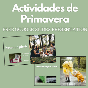 Preview of FREE Actividades de Primavera Vocabulary Presentation for Spanish Learners