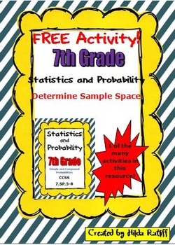 FREE Activity!! 7th Grade Math - Statistics and Probability - Sample Space
