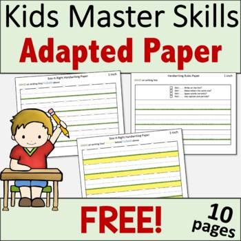 Preview of FREE Adapted Writing Paper - for Handwriting Practice