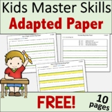 FREE Adapted Writing Paper - for Handwriting Practice