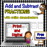FREE Add and Subtract Fractions with Unlike Denominators