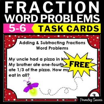 Preview of FREE Fractions Review Adding and Subtracting Fractions Word Problems Unlike