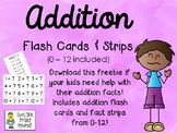 FREE - Addition Flash Cards and Fact Strips 0 -12