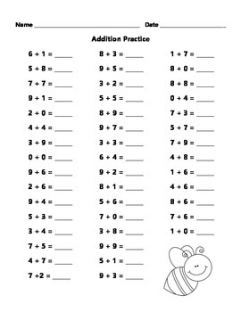 FREE Addition Practice Sheet by Learning is Lots of Fun | TpT