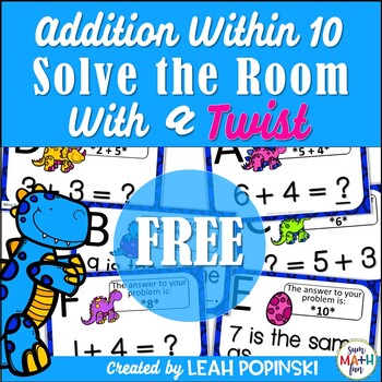 Preview of FREE Addition Within 10 - 1st Grade - Math Scavenger Hunt!