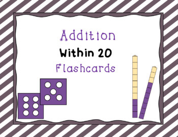 Preview of FREE: Addition Within 20: Flash Cards