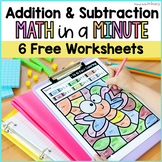 FREE Addition and Subtraction Worksheets - Print and Go Pages