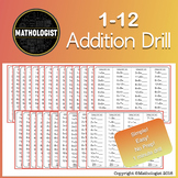 FREE Additions, One Minute Drill, 1-12 FREE