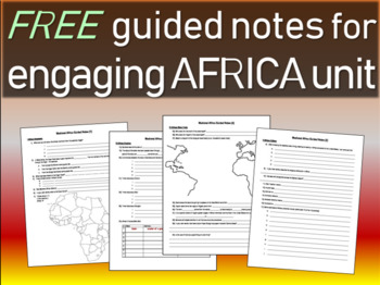 Preview of FREE! Africa Unit Structured Notes (4 pages)