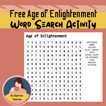 Preview of FREE Age of Enlightenment Word Search