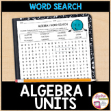 FREE Algebra 1 Word Search Activity Printable Worksheet 