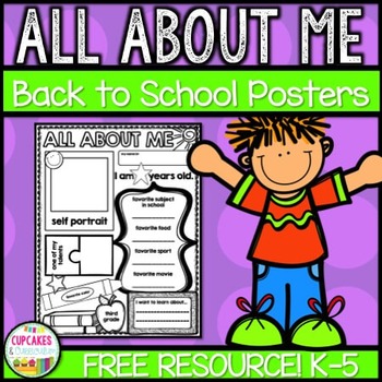 FREE All About Me Posters by Cupcakes n Curriculum | TPT