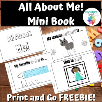 Preview of FREE All About Me Print and Go Mini Book | Back to School Getting to Know You