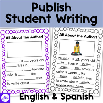Preview of FREE All About the Author Printable Publishing Page | Sobre el autor escritura