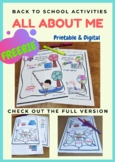 FREE  All about me back to school activity