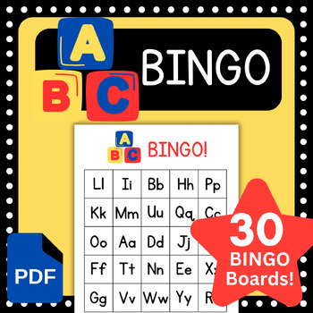 FREE! Alphabet Bingo Game Activity | ABCs for ESL/ELL, Primary, SPED ...