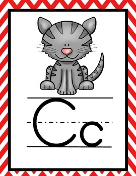 FREE Alphabet Charts for Guided Reading Plus Posters-Red Chevron