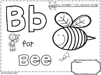 FREE Alphabet Coloring Pages by Piccobee | Teachers Pay Teachers