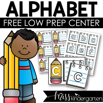 Preview of FREE Letter Matching Uppercase and Lowercase Alphabet Low Prep Center