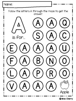 FREE Alphabet: Maze A-Z Worksheets (Beginning Sounds) - Distance Learning