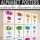 FREE Alphabet Posters Watercolor Classroom Decor