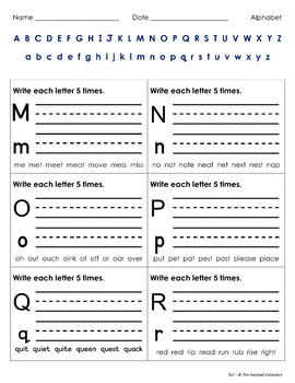 free alphabet worksheet by the harstad collection tpt