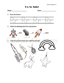 Preview of FREE Alphabet Worksheet - Letter R | Phonic Learning Printables