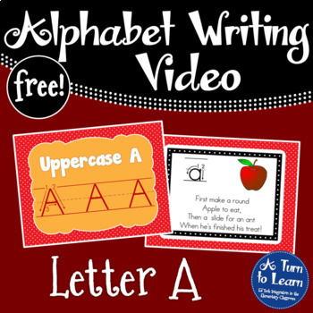 Preview of FREE Alphabet Writing Video for Google Classroom: Letter A (Distance Learning)