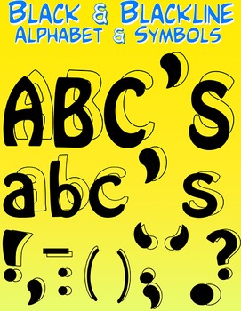 Preview of Alphabet Letters Clipart - Black