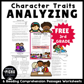 Preview of FREE -Analyzing Character traits - Reading Comprehension Passages