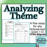 FREE! Analyzing Theme: a common core essay for ANY novel