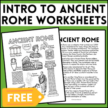 Preview of FREE| Ancient Rome Coloring Page| Social Studies| World History|Upper Elementary