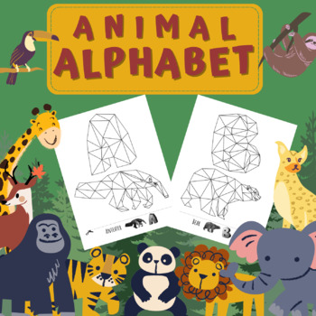 Preview of FREE Animal Alphabet Cut and Coloring Pages A-Z