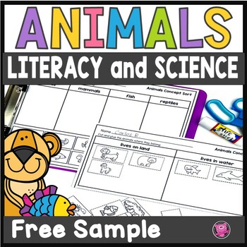 Preview of FREE Animal Classification Sort Cut and Glue Worksheets