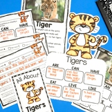 FREE Zoo Animals Research Report - Tiger Reports - Nonfict