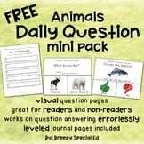 FREE Animals Visual Daily Questions for Special Ed and Autism