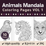 FREE Animals Mandala Coloring Pages For Kids VOL 1, Printa