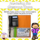 FREE Answering the Classroom Phone Editable Posters