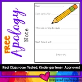 FREE Apology Note..  Help manage conflict, teach responsib