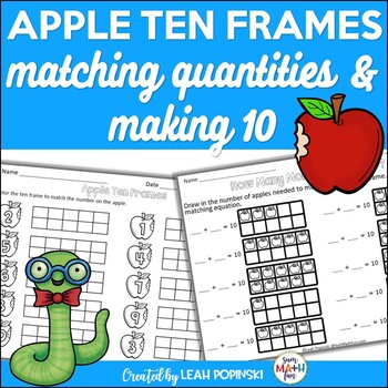 Preview of FREE! Apple Ten Frames for Matching Quantities and Making 10