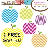 FREE Apples Set: Clip Art Graphics for Teachers {Bright Chevrons}