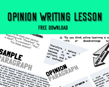 Preview of FREE: Applying Formulas to Opinion Writing: Mini Lesson