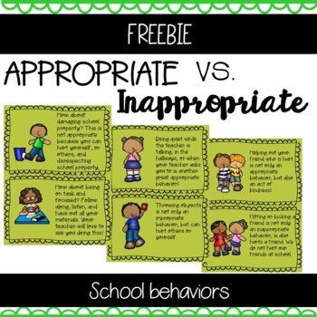 Preview of Appropriate vs Inappropriate School Behavior Flipbook for Behavior Management