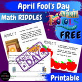 FREE April Fool's Day Math Activities Math Riddles Prank P