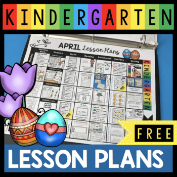 Preview of FREE April lesson plans for Kindergarten - Spring - Easter - Earth Day freebies