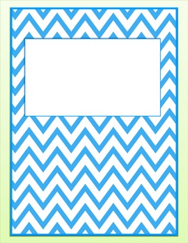 FREE Aqua and Honeydew Chevron Binder Cover by Mister Z | TPT